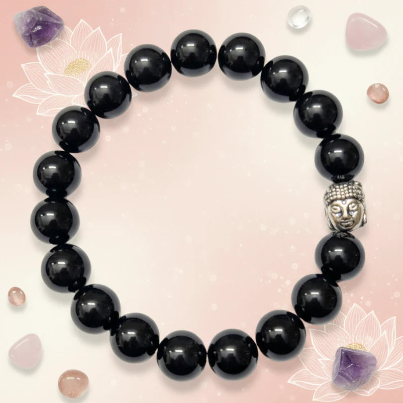 Black Obsidian Bracelet (10mm) for Protection, Grounding & Energy Shielding