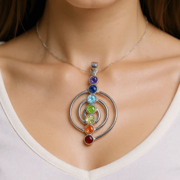 7 Chakra Pendant in 925 Sterling Silver – Balance • Healing • Energy Alignment