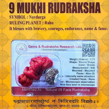 9 MUKHI CERTIFIED RUDRAKSHA For Dynamism & Fearlessness