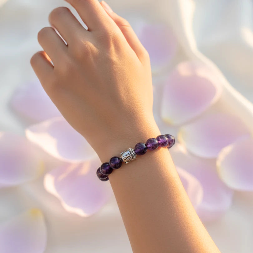 Amethyst AAA Bracelet Meditation & Concentration-(10mm)