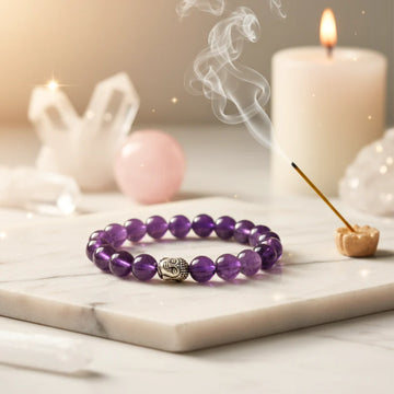 Amethyst AAA Bracelet Meditation & Concentration-(10mm)