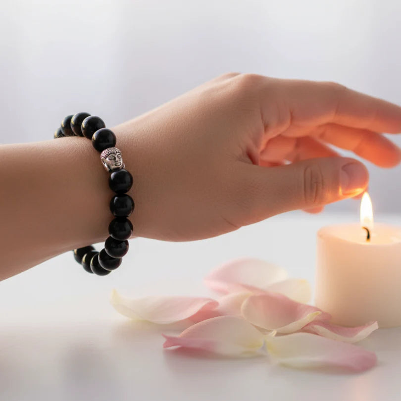 Black Obsidian Bracelet (10mm) for Protection, Grounding & Energy Shielding