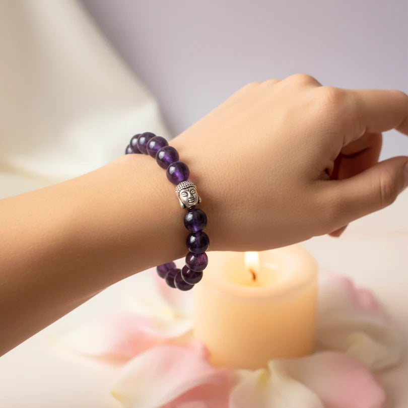 Amethyst AAA Bracelet Meditation & Concentration-(10mm)