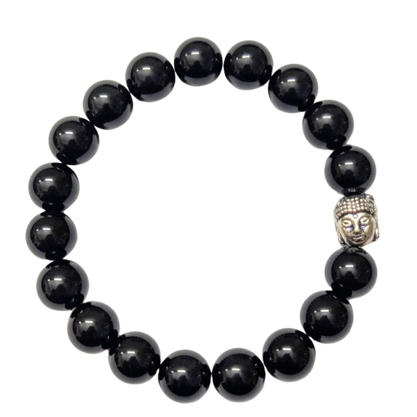 Black Tourmaline Bracelet To Shield Against Negative Vibes-(10mm)